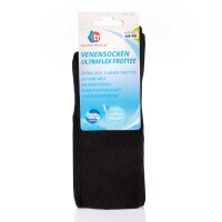 Ultraflex Frottee Venensocken mit extra weitem Bund speziell für geschwollene Beine 38-40 schwarz