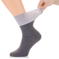 Ultraflex Frottee Venensocken mit extra weitem Bund speziell für geschwollene Beine 38-40 aschgrau-grau