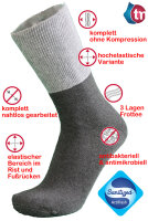 Ultraflex Frottee Venensocken mit extra weitem Bund speziell für geschwollene Beine 38-40 aschgrau-grau