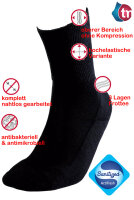 Ultraflex Frottee Venensocken mit extra weitem Bund speziell f&uuml;r geschwollene Beine 44-46 schwarz