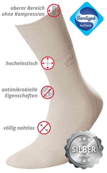 SILVERELL® Diabetiker Socken Allergiker Gesundheits-Socken Strümpfe Silbergarn