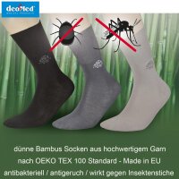 DEOMED® MosquitoStop Bambussocken gegen Stechmücken schwarz 35-38