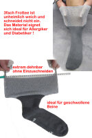 Ultraflex Frottee Venensocken mit extra weitem Bund speziell für geschwollene Beine 47-49 grau