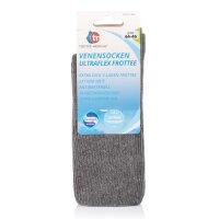 Ultraflex Frottee Venensocken mit extra weitem Bund speziell für geschwollene Beine 47-49 grau