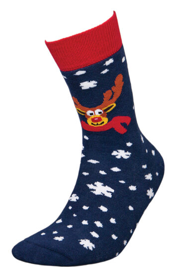 Rentier Winter Socken dunkelblau Herren 44-46