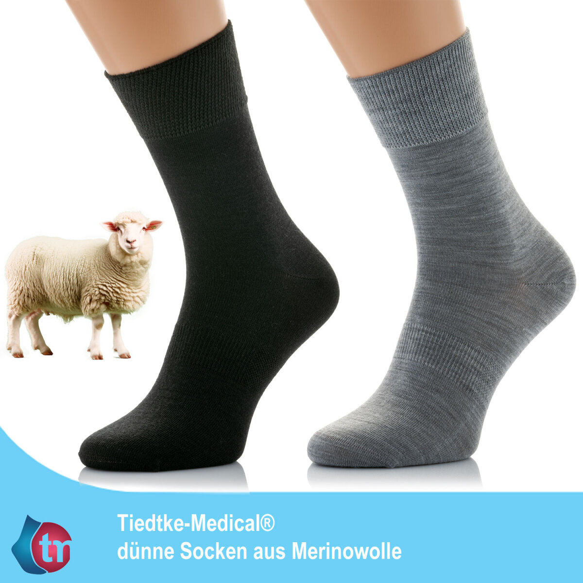 Merinowollsocken antibakteriell dünn