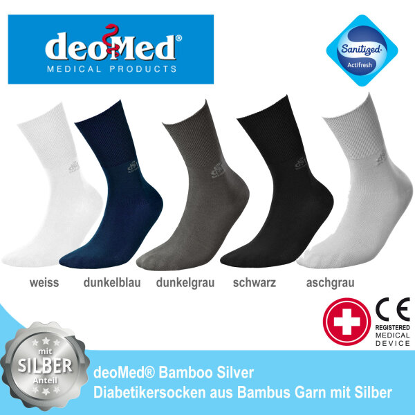 DEOMED Bamboo Silver | Bambus Diabetikersocken mit Silberionen