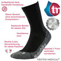 Motorrad Kurzsocken antibakteriell und geruchshemmend mit PROLEN® Silberanteil schwarz Größe 41-43